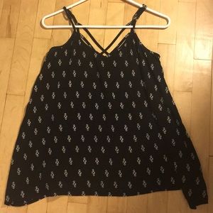 Black patterned tank top/ blouse.
